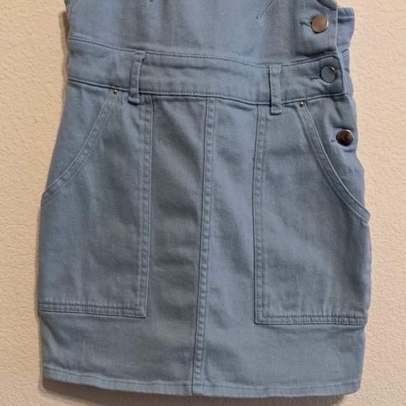 Urban Outfitters Light Blue Stretch Denim Overall Dress Size 0 - Picture 7 of 9